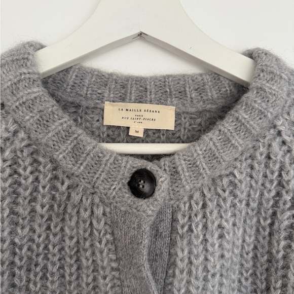 Sezane Emile Cardigan in Mottled Grey - Picture 4 of 8